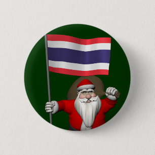Sweet Santa Claus Visits Thailand 6 Cm Round Badge
