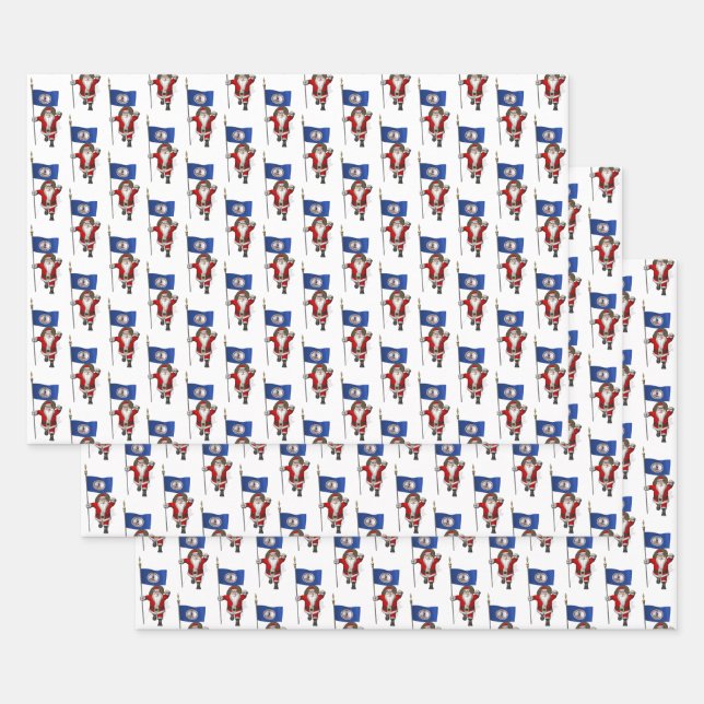 Sweet Santa Claus Visits Virginia Wrapping Paper Sheet (Set)