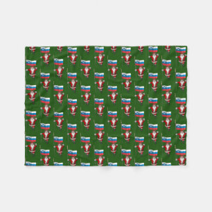 Sweet Santa Claus With Ensign Of Slovenia Fleece Blanket