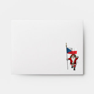 Sweet Santa Claus With Flag Of Czech Republic Envelopes
