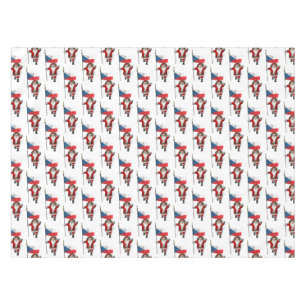 Sweet Santa Claus With Flag Of Czech Republic Tablecloth