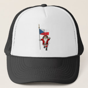 Sweet Santa Claus With Flag Of Czech Republic Trucker Hat