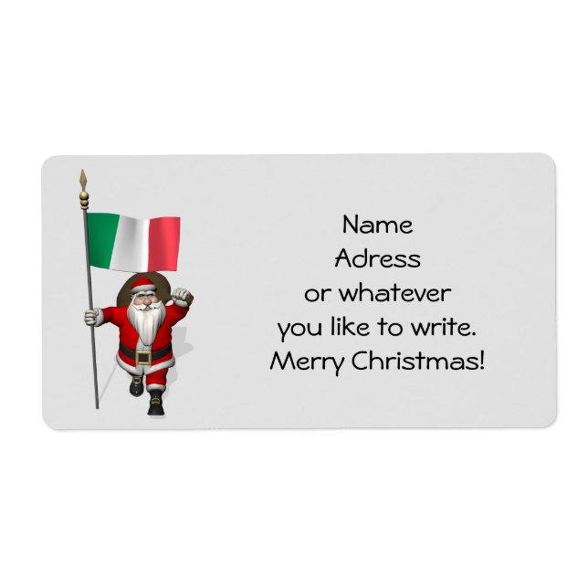 Sweet Santa Claus With Flag Of Italy (Front)
