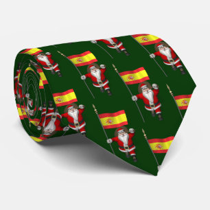 Sweet Santa Claus With Flag Of Spain Tie
