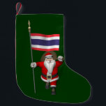 Sweet Santa Claus With Flag Of Thailand Small Christmas Stocking<br><div class="desc">background colour can be changed: CUSTOMIZE it
 father christmas  visiting the kingdom of thailand proudly waving the country's ensign  ธงไตรรงค์  Thong Trairong 
 merry xmas สุขสันต์วันคริสต์มาส souksaan wan Christmas</div>