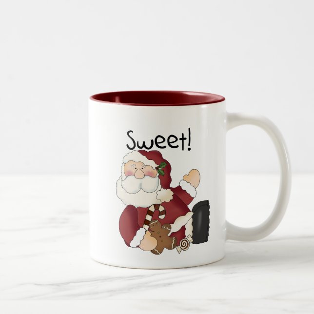 Sweet Santa Holiday Tshirts and Gifts Two-Tone Coffee Mug (Right)
