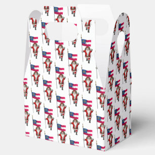 Sweet Santa With Flag Of Georgia Favour Box