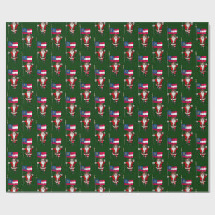 Sweet Santa With Flag Of Georgia Wrapping Paper