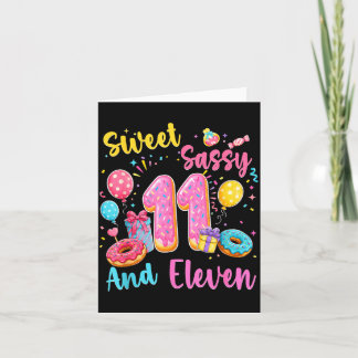 Sweet sassy and eleven 11th birthday sweet doughnu card
