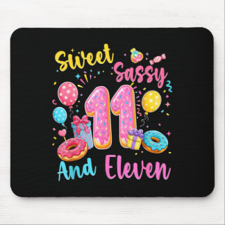 Sweet sassy and eleven 11th birthday sweet doughnu mouse pad