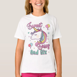 Sweet Sassy And Six Unicorn  T-Shirt