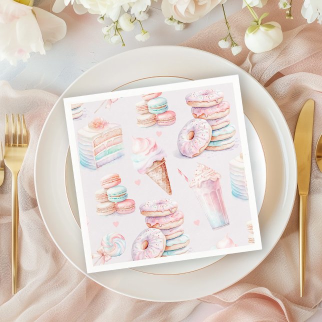 Sweet sassy ans six Pastel sweets birthday Napkin (Creator Uploaded)