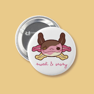 Sweet & Sassy Axolotl Neapolitan Ice Cream 6 Cm Round Badge