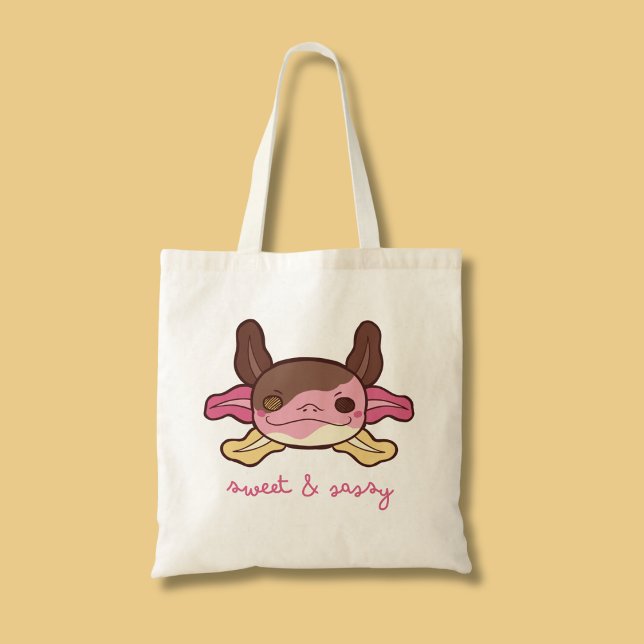 Sweet & Sassy Axolotl Neapolitan Ice Cream Tote Bag (Creator Uploaded)