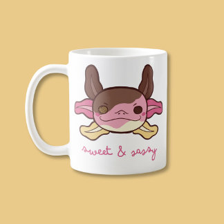 Sweet & Sassy Axolotl Neapolitan Ice Cream Two-Tone Coffee Mug