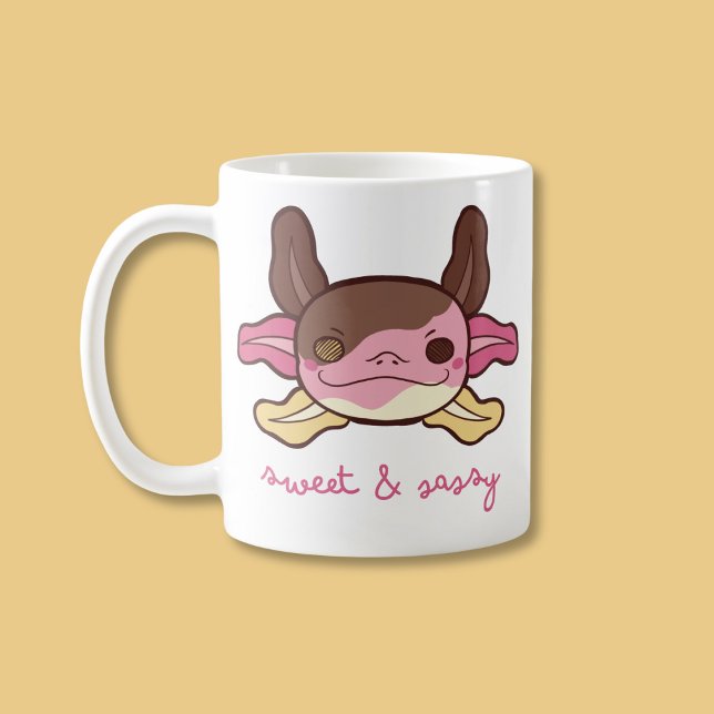 Sweet & Sassy Axolotl Neapolitan Ice Cream Two-Tone Coffee Mug (Creator Uploaded)