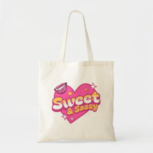Sweet & Sassy Retro Heart Tote Bag