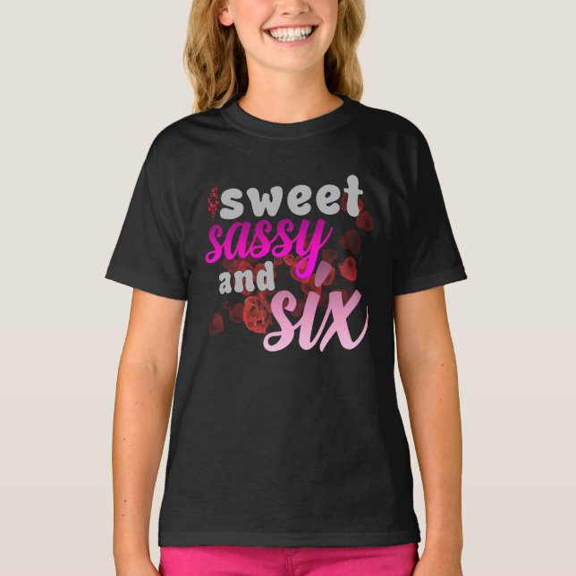 Sweet Sassy Six – Age Six Premium Tee (Front)