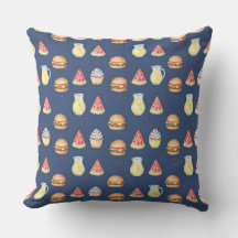 Sweet & Savory Foodie Pattern Decorative Pillow