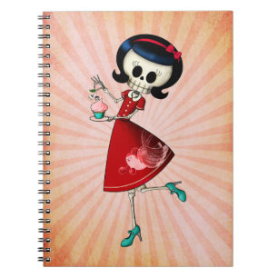 Sweet & Scary Skeleton Girl Notebook
