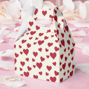 Sweet Scatter Hearts - Cream & Red Favour Box