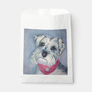 SWEET SCHNAUZER PUPPY DOG THANK YOU FAVOUR BAG