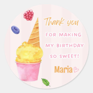 Sweet Scoops Favors Thank You Stickers
