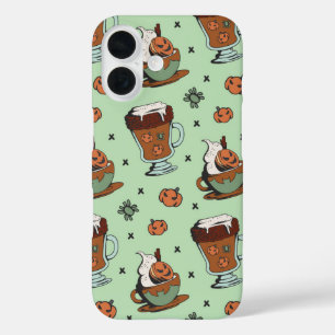 Sweet Scream – Pumpkin Macaron Latte iPhone 16 Case