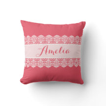 Sweet Script - Bright Pink Lace Monogram