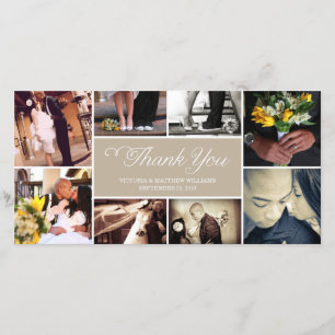 SWEET SCRIPT COLLAGE   WEDDING THANK YOU CARD