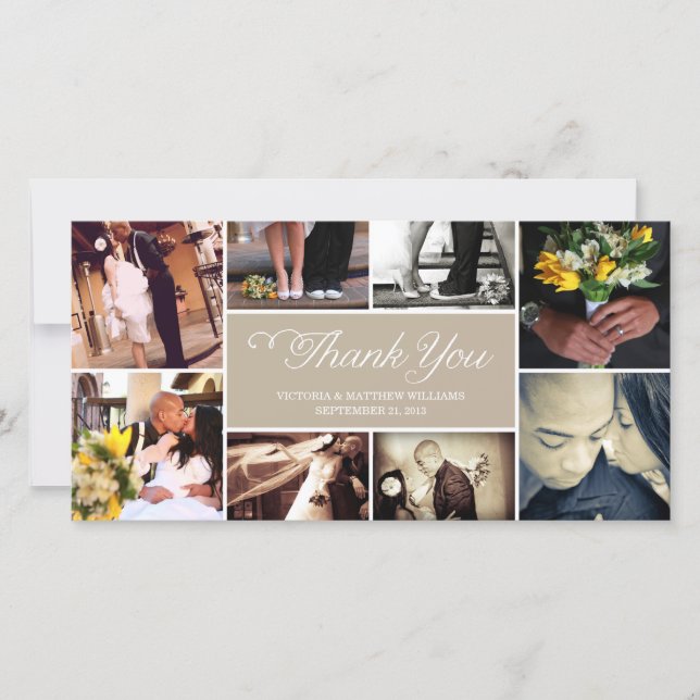 SWEET SCRIPT COLLAGE | WEDDING THANK YOU CARD (Front)