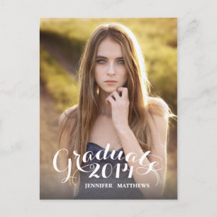 Sweet Script   Graduation Party Invitation Postcard