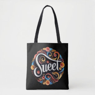 Sweet Script Typography Tote Bag