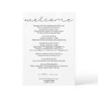 Sweet Script Wedding Itinerary - Wedding Welcome