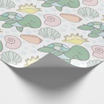 Sweet Sea Turtle And Baby Wrapping Paper
