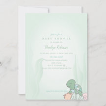 Sweet Sea Turtle Baby Shower Invitation