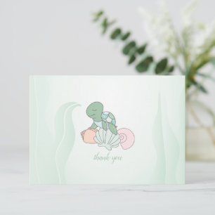 Sweet Sea Turtle Baby Shower Thank You Card