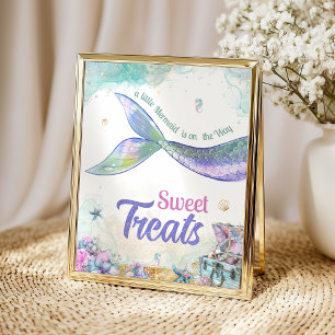 Sweet Seafoam Mermaid Treats Table Girl Poster