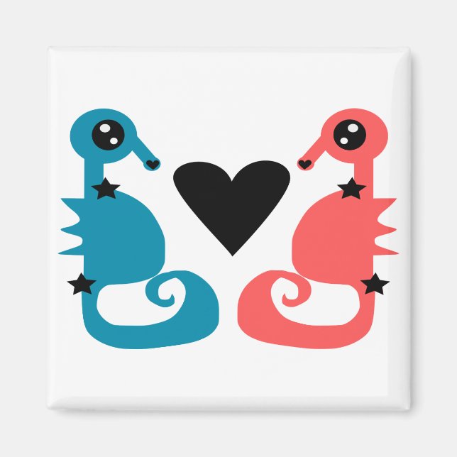 Sweet Seahorse love Magnet (Front)