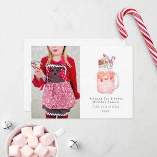 Sweet Season Peppermint Milkshake Christmas Holiday Card