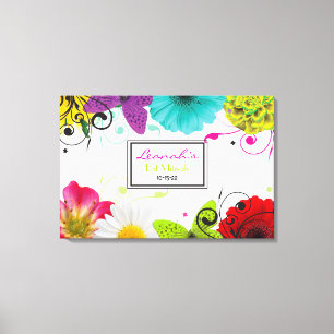 SWEET SENCES Bat Mitzvah Sign-In Board Canvas Print