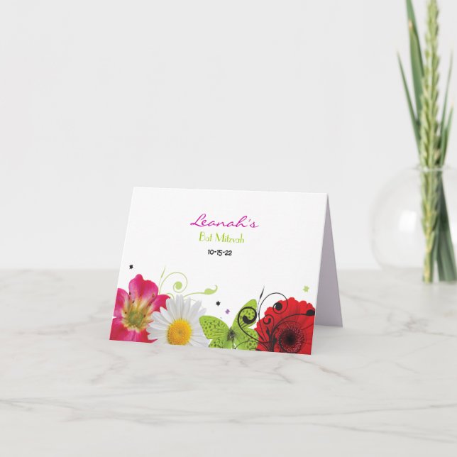 SWEET SENCES Bat Mitzvah Thank You Card (Front)