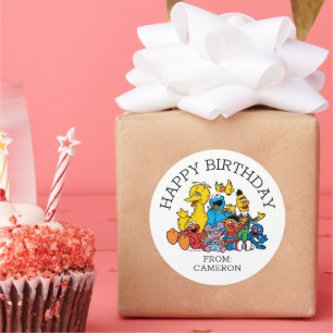 Sweet Sesame Street Pals   Happy Birthday Gift Tag