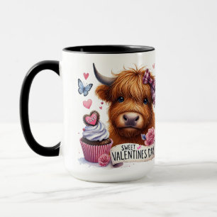 Sweet Shaggy Highland Cow Valentine  Mug