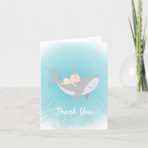 Sweet Shark Baby Shower Blank Thank You Card