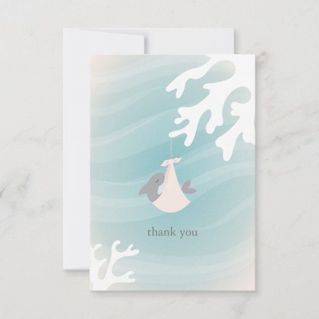 Sweet Shark Baby Thank You Card (Front)