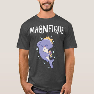 Sweet shark enjoys its bubble tea wonderfully magn T-Shirt