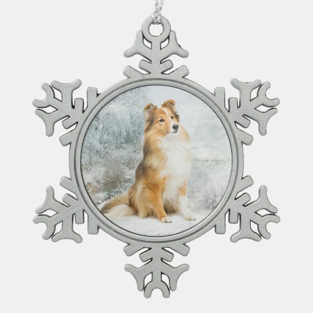 Sweet Sheltie Christmas Ornament (Front)
