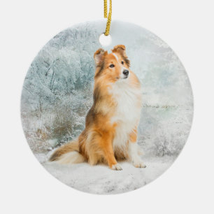 Sweet Sheltie Christmas Ornament