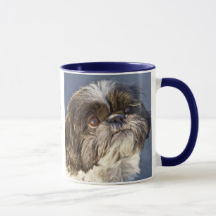 Sweet Shih Tzu Puppy Ringer Beverage Coffee Mug